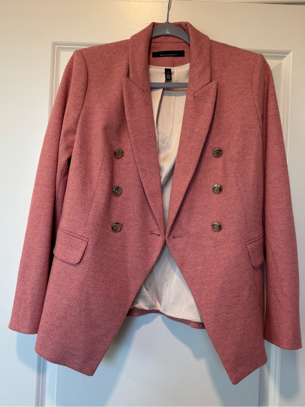White House Black Market Pink Double-Breasted Blazer - Picture 2 of 8
